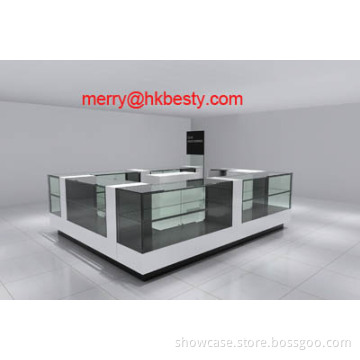 2011 new style MDF kiosk  display showcase and counter with  LED lights